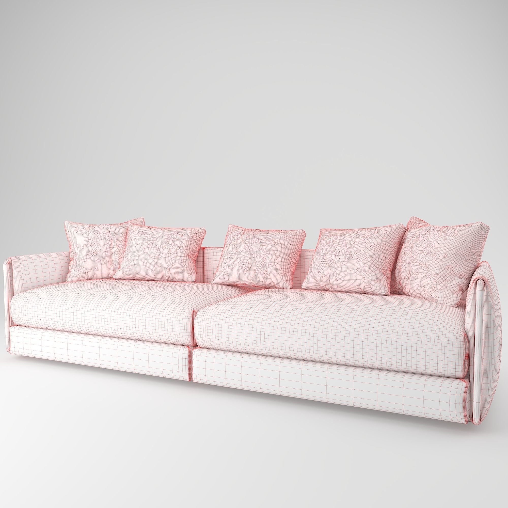 Sofa with Pillow 3D model_5