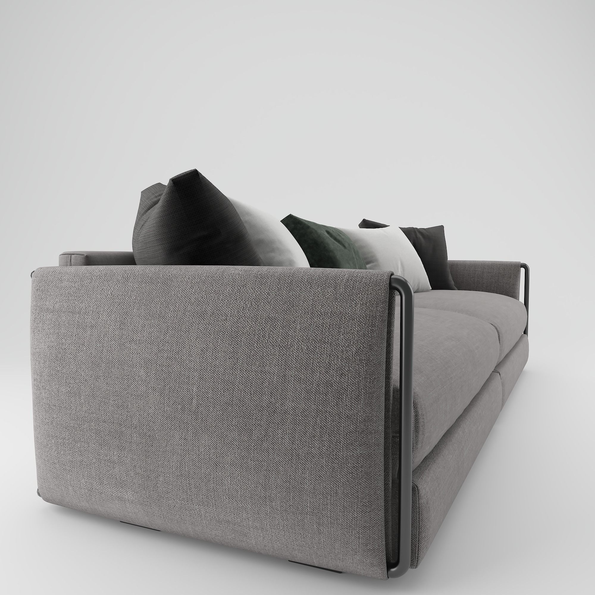 Sofa with Pillow 3D model_2