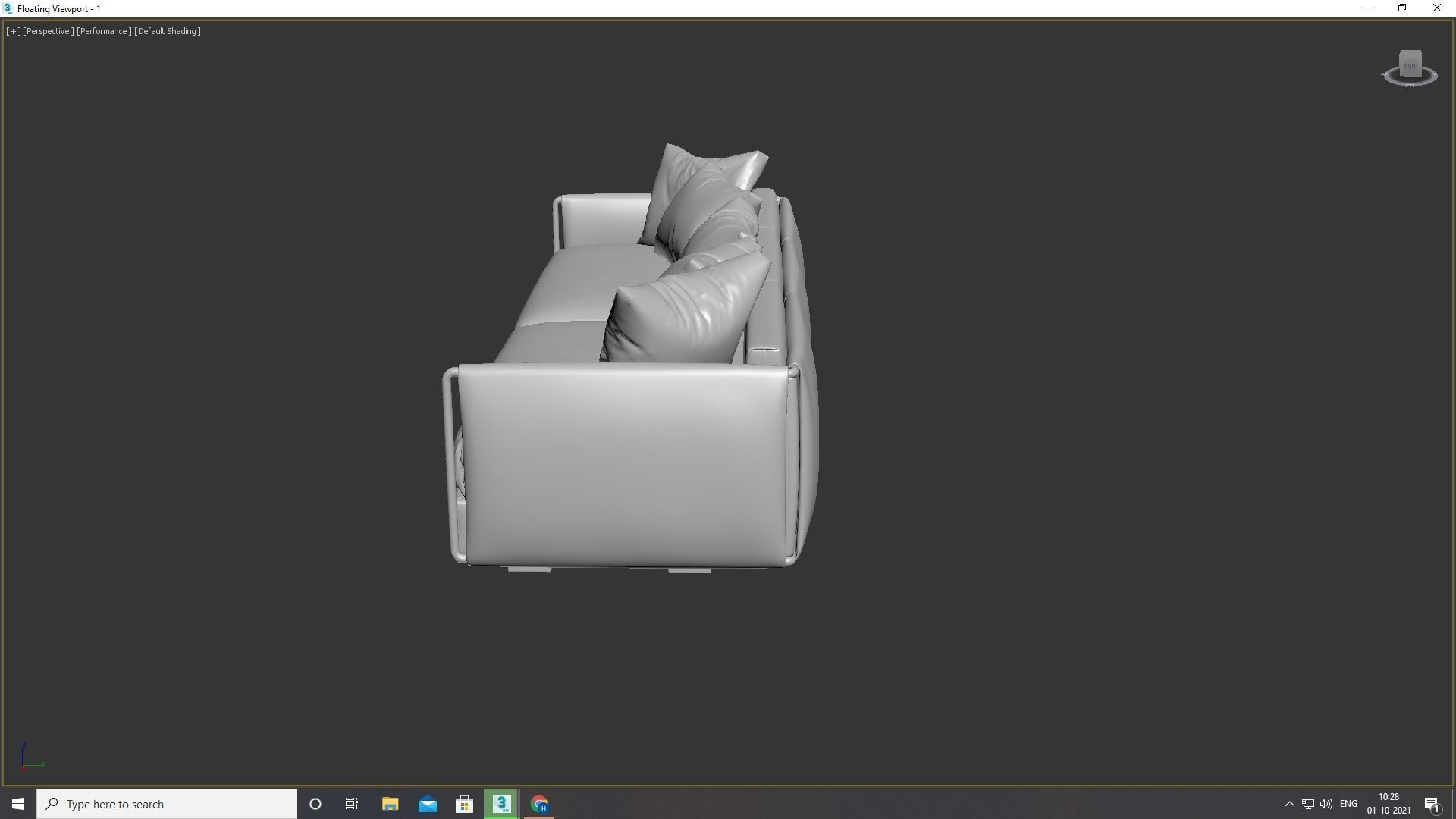 Sofa with Pillow 3D model_8