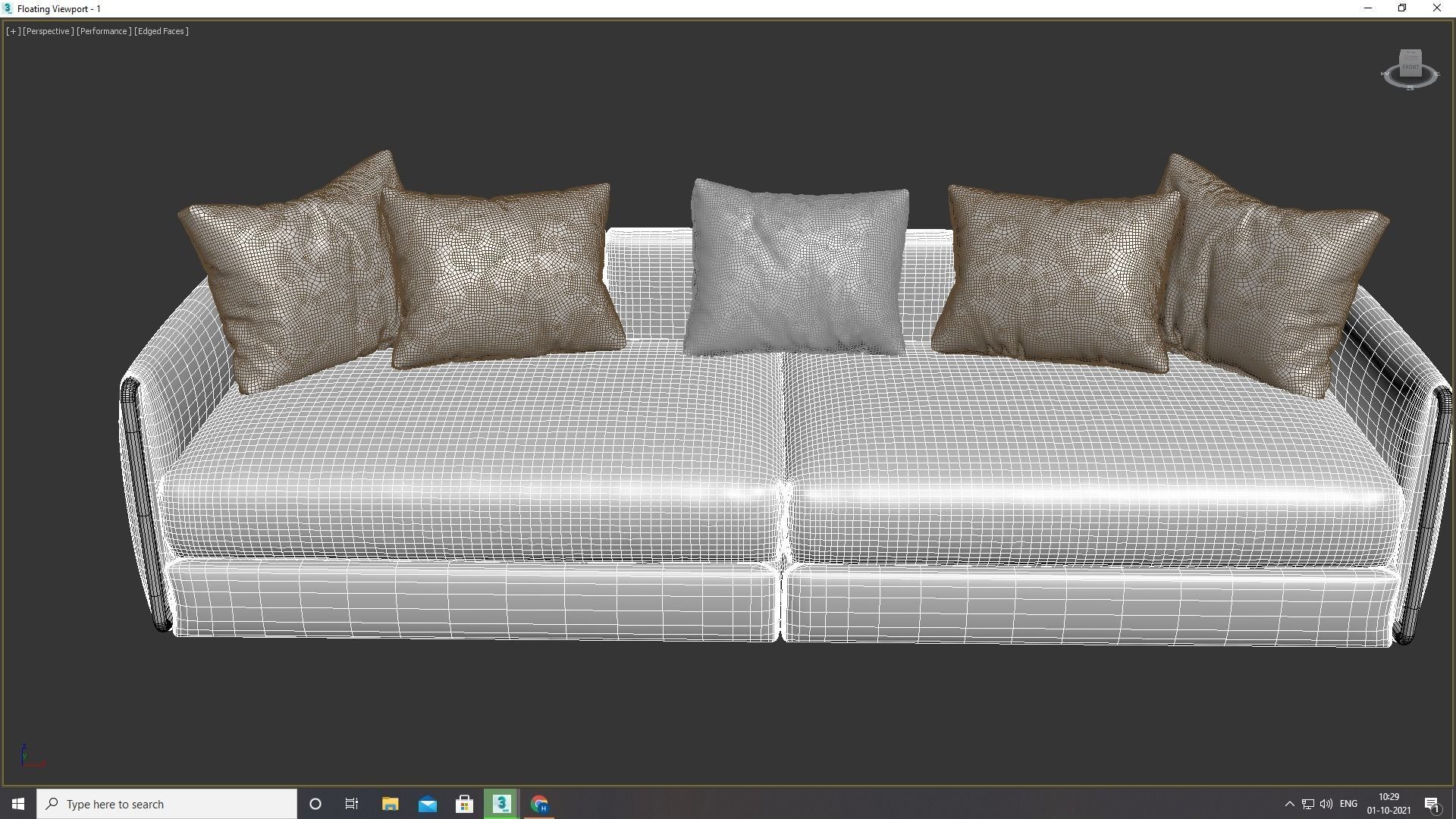Sofa with Pillow 3D model_11