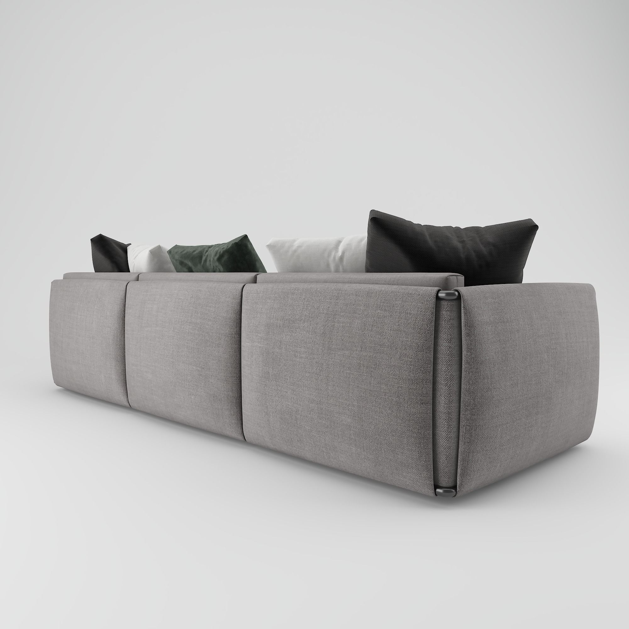 Sofa with Pillow 3D model_3