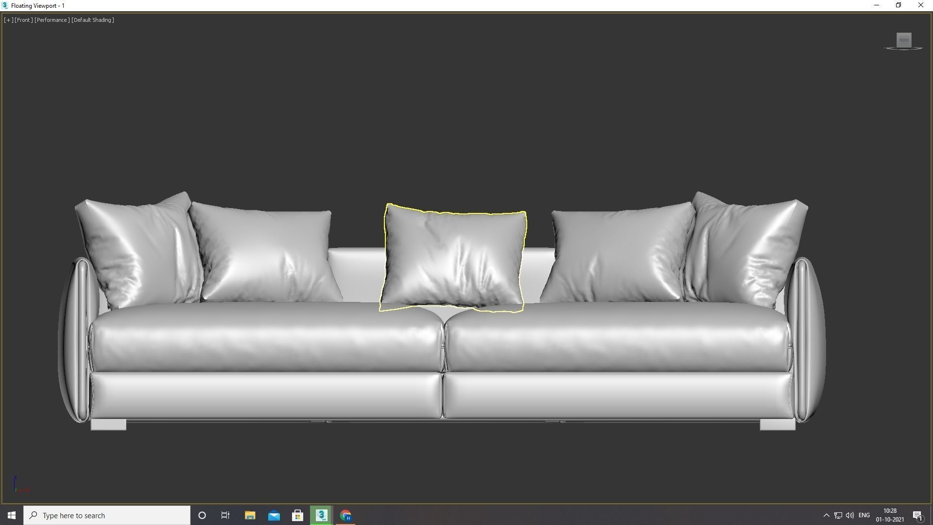Sofa with Pillow 3D model_6