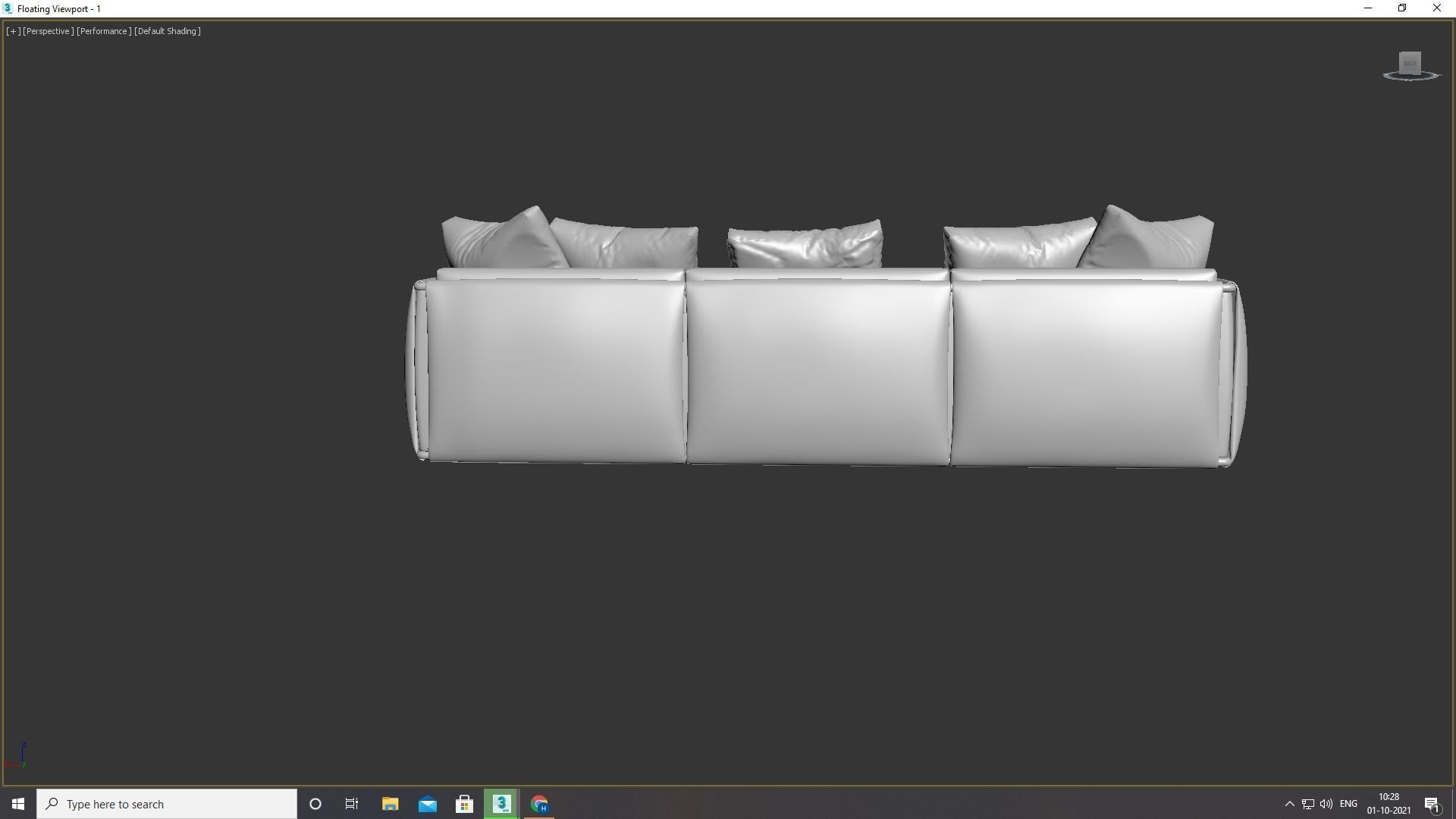 Sofa with Pillow 3D model_9