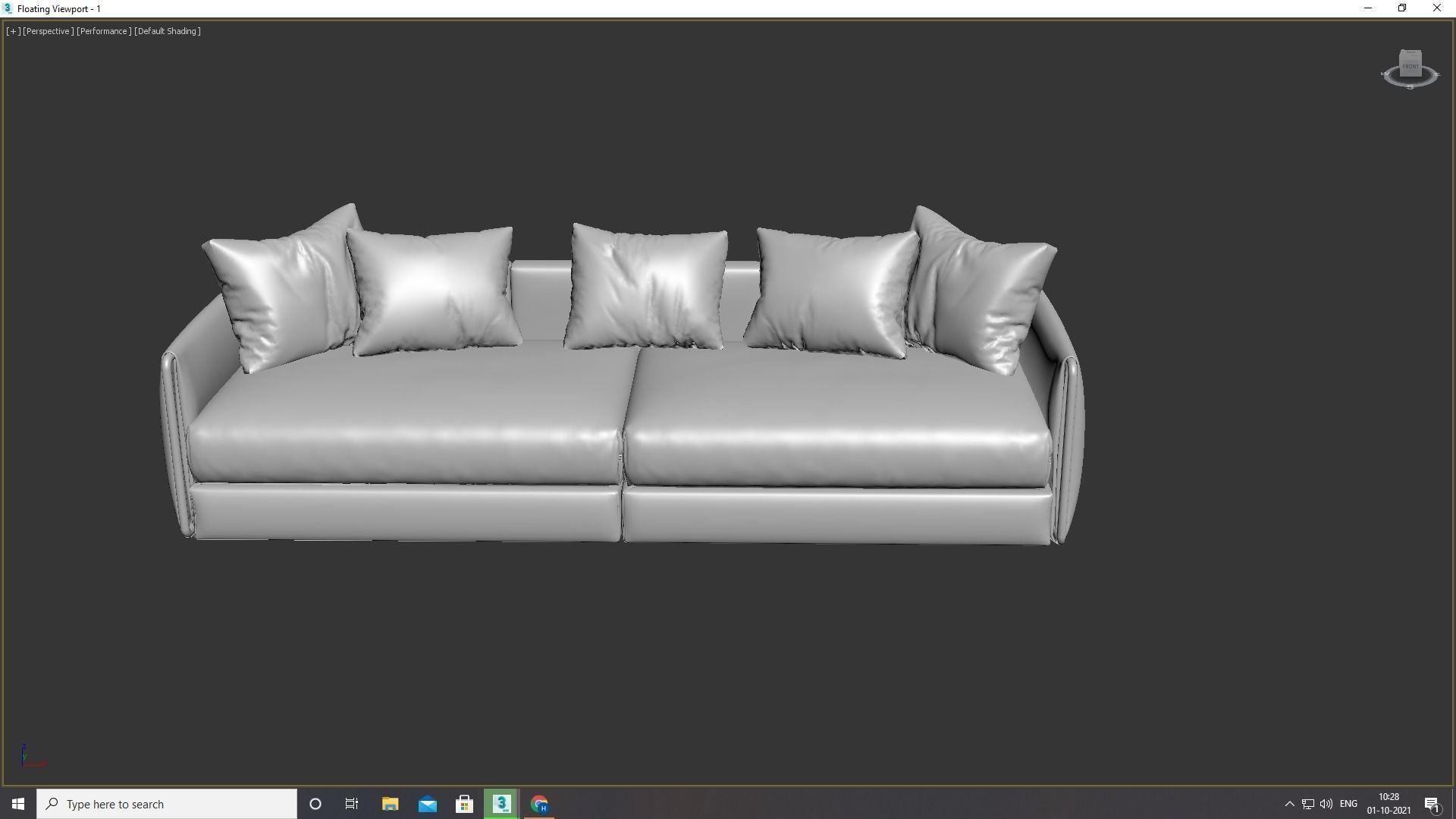 Sofa with Pillow 3D model_7