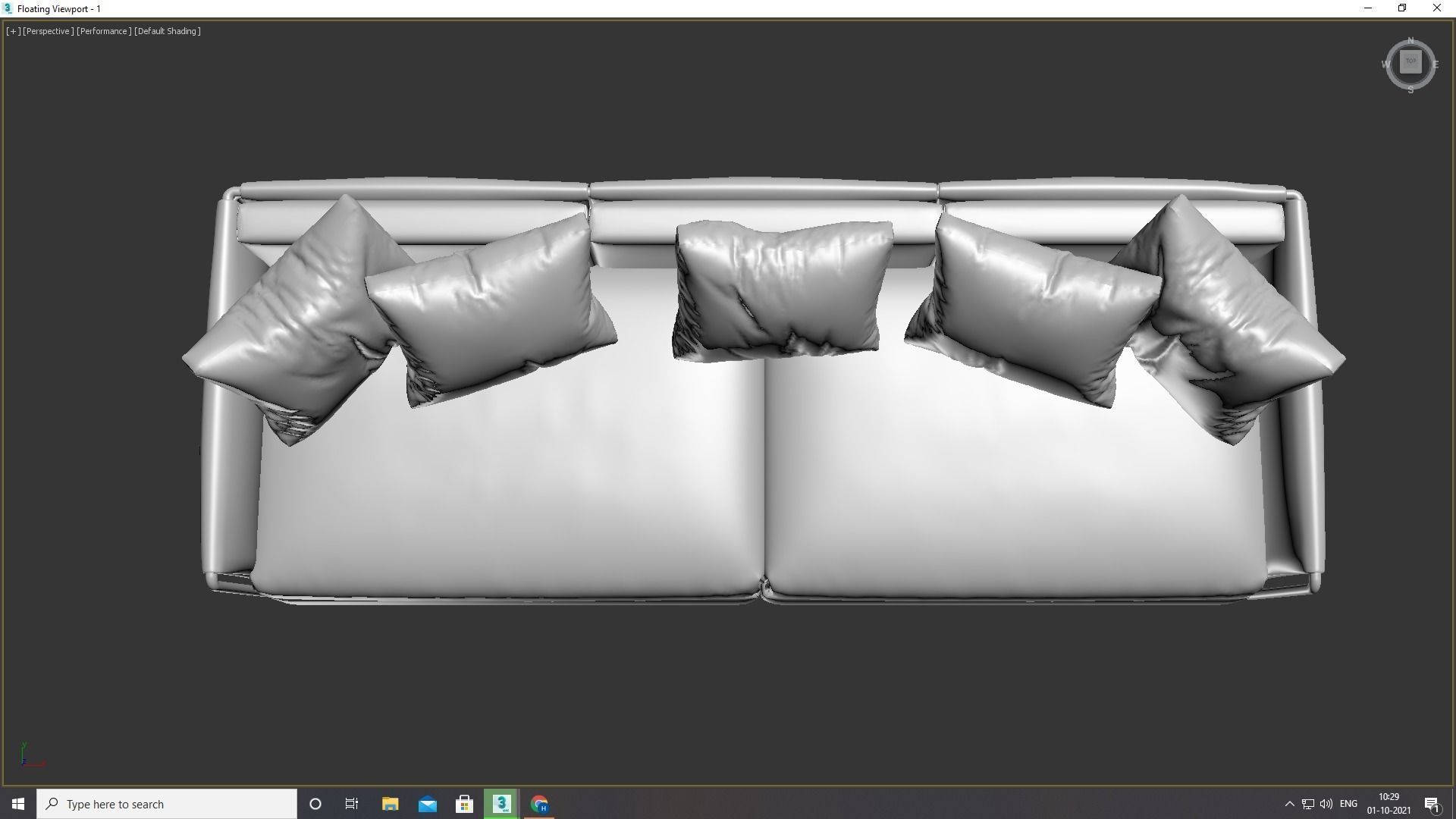 Sofa with Pillow 3D model_10