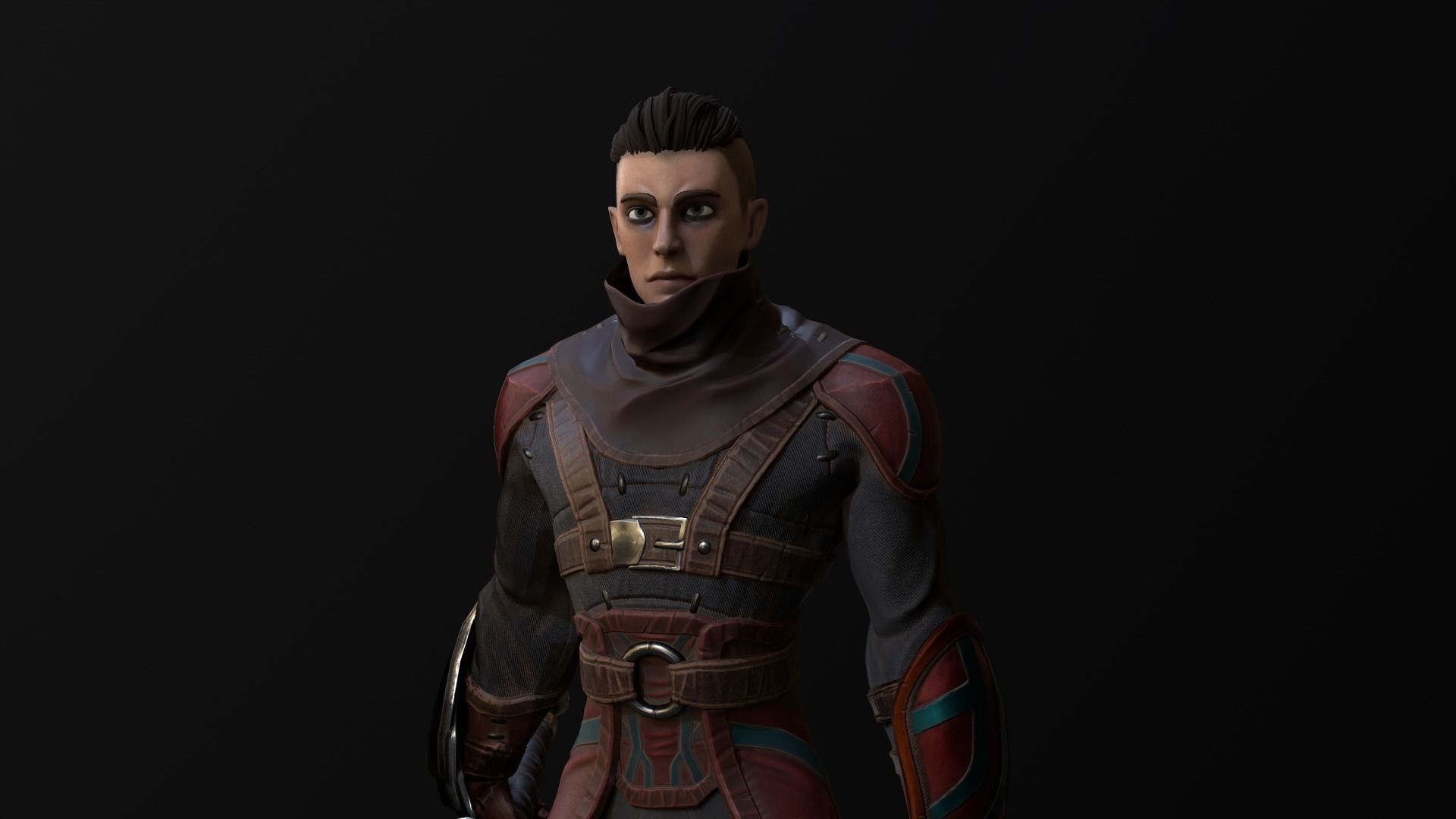 Red Rogue rigged character for Unreal engine 4 and Unity Low-poly 3D model_14