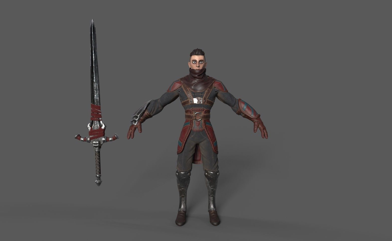 Red Rogue rigged character for Unreal engine 4 and Unity Low-poly 3D model_2