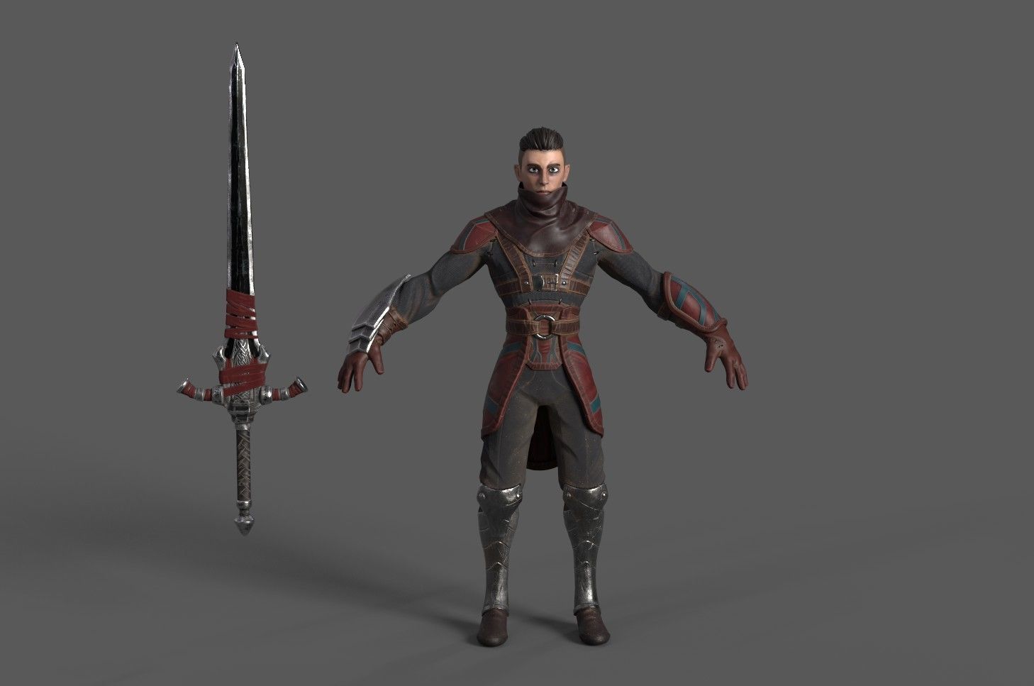 Red Rogue rigged character for Unreal engine 4 and Unity Low-poly 3D model_6