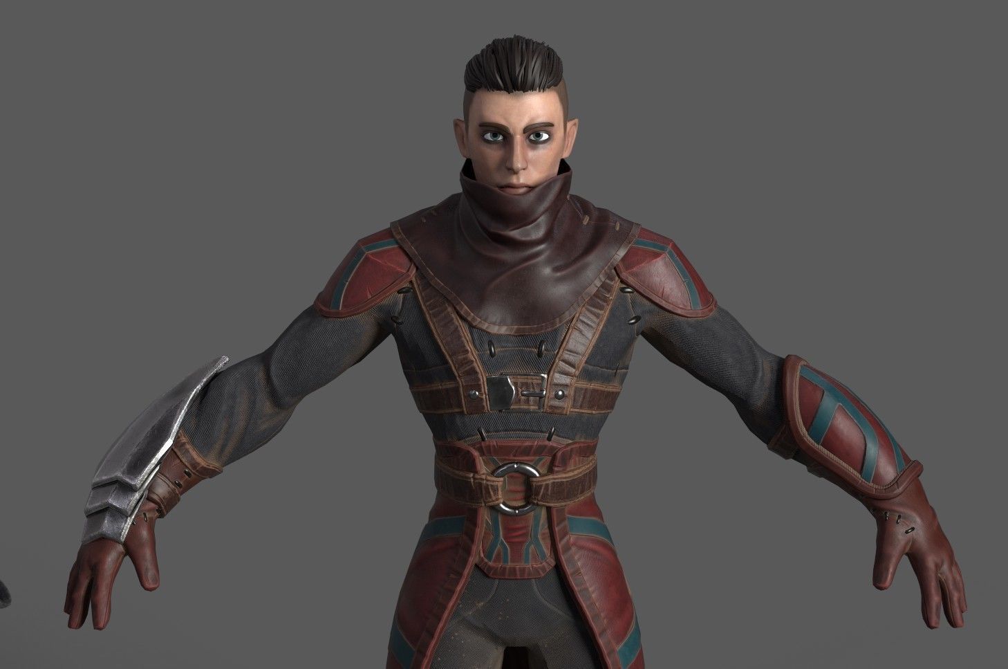 Red Rogue rigged character for Unreal engine 4 and Unity Low-poly 3D model_3