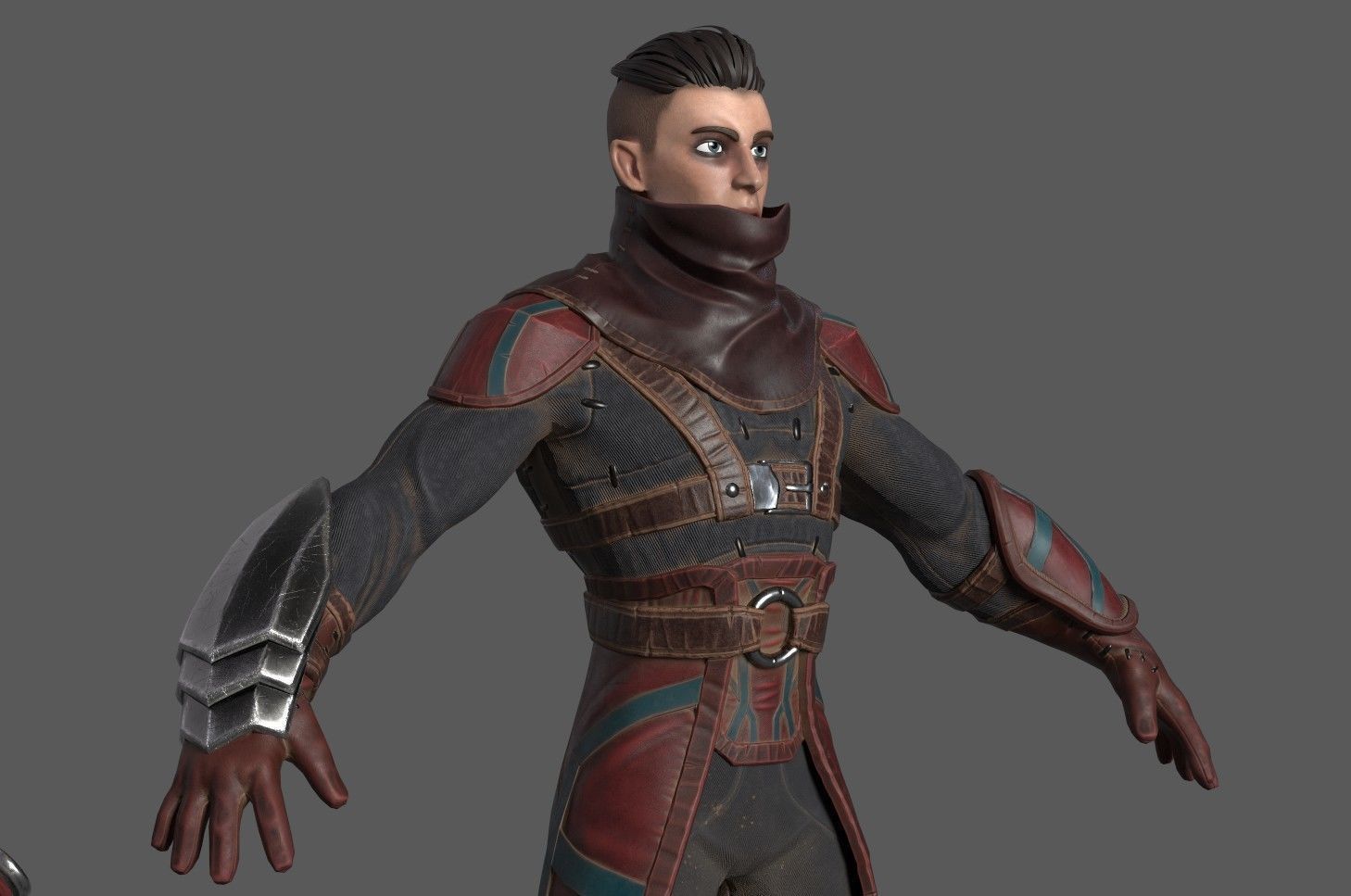 Red Rogue rigged character for Unreal engine 4 and Unity Low-poly 3D model_4