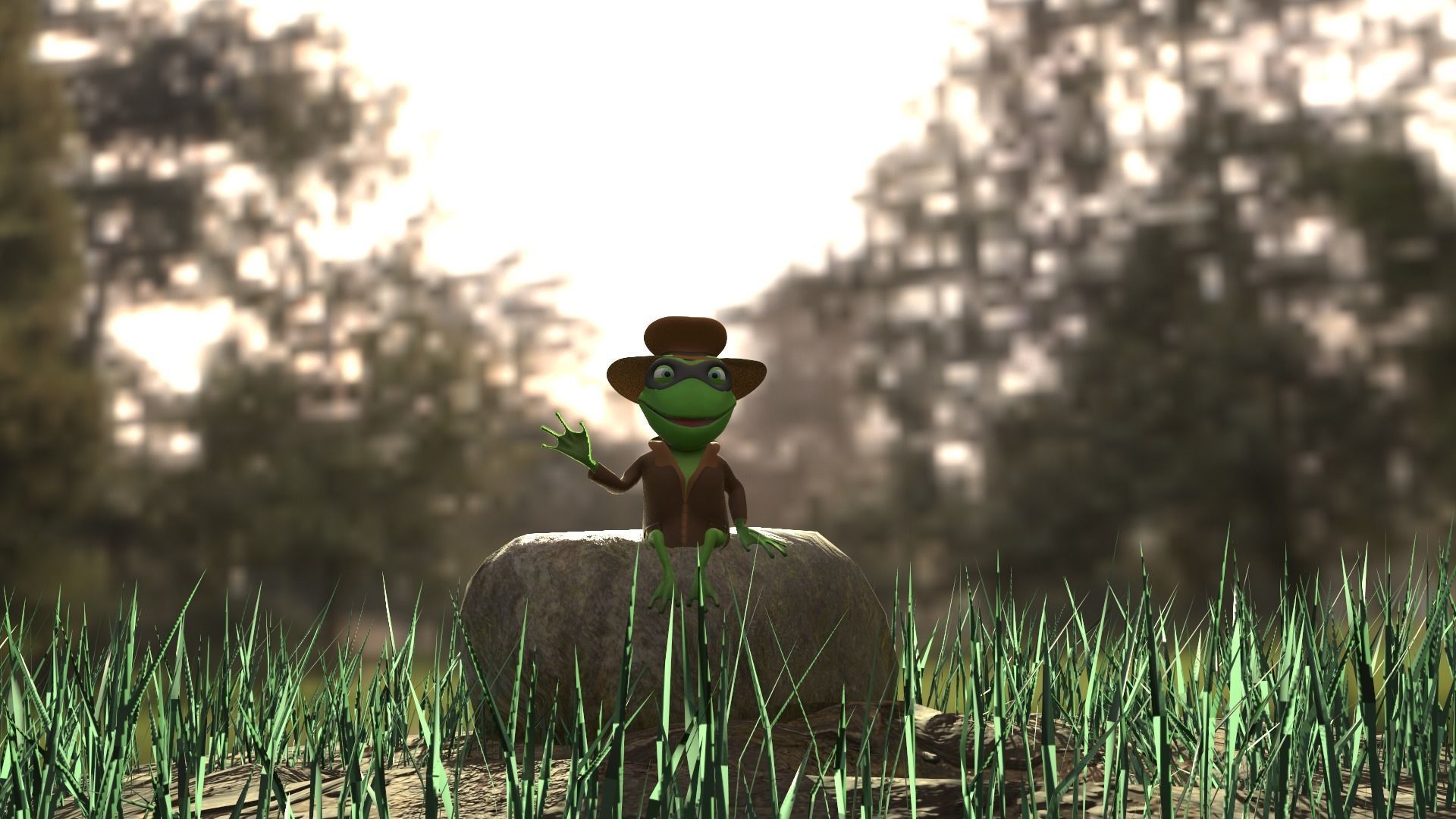 TOAD DETECTIVE Character Animated Low-poly 3D model_14