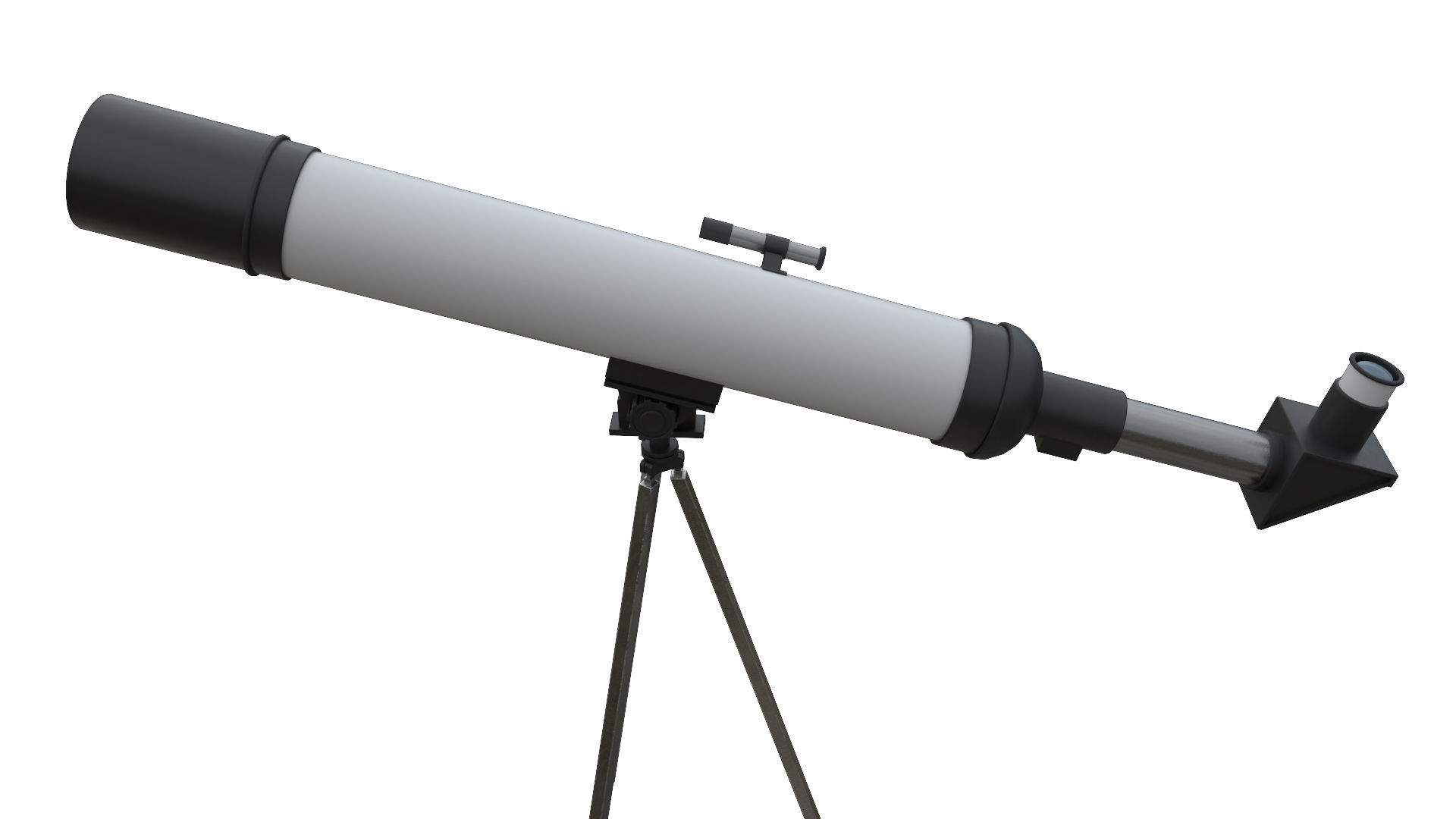 Telescope on tripod Low-poly 3D model_6
