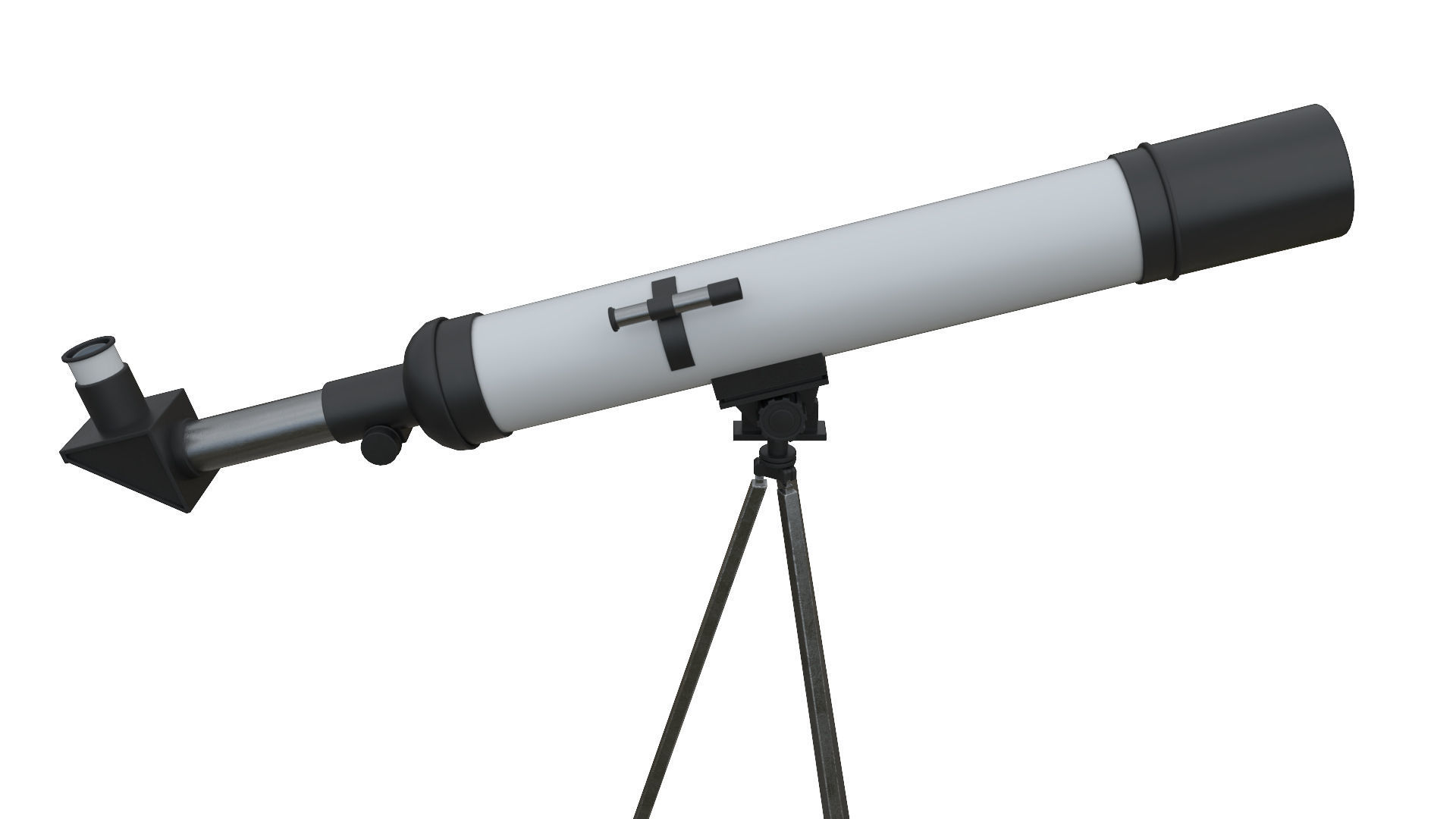 Telescope on tripod Low-poly 3D model_5