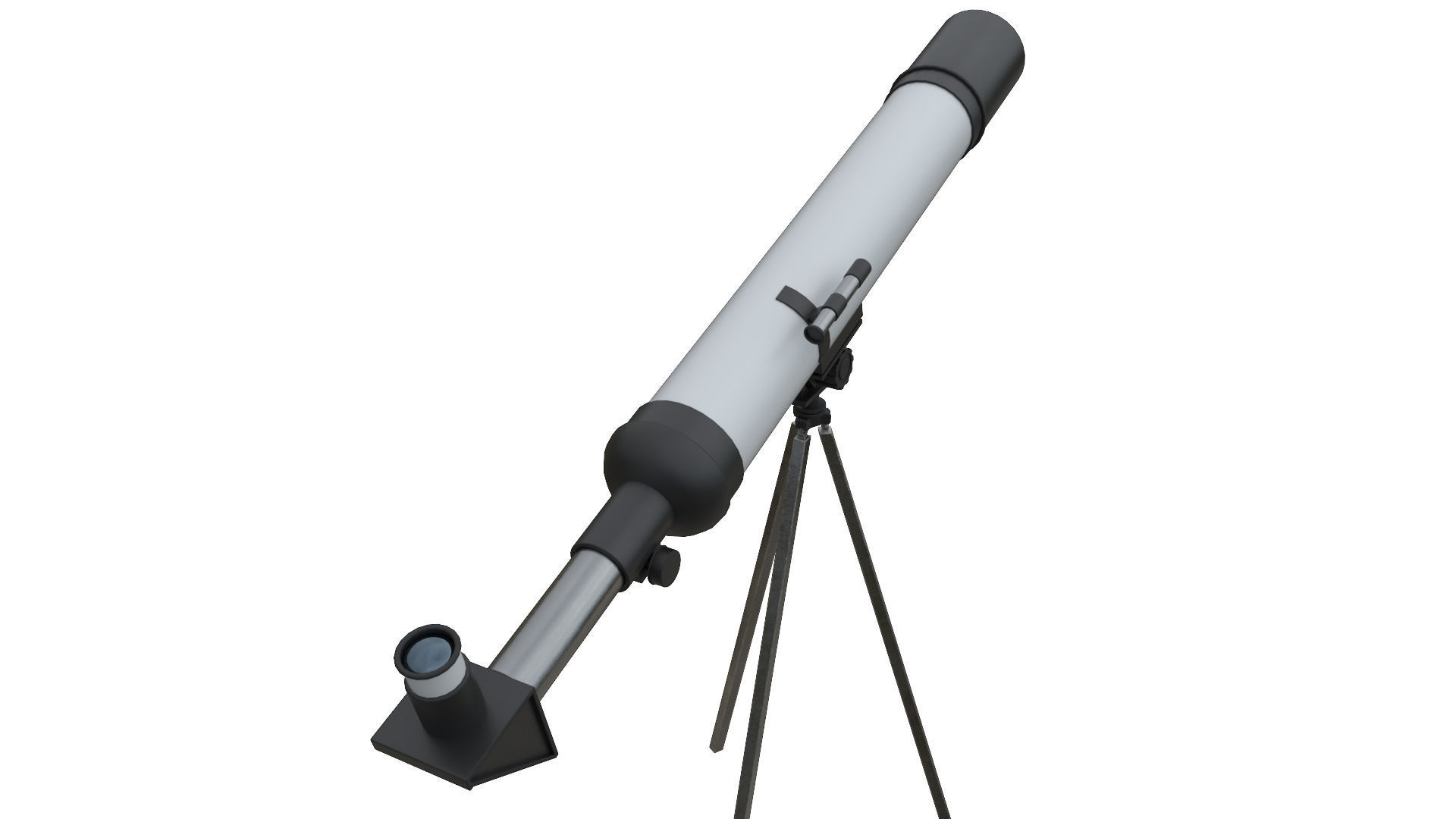 Telescope on tripod Low-poly 3D model_4