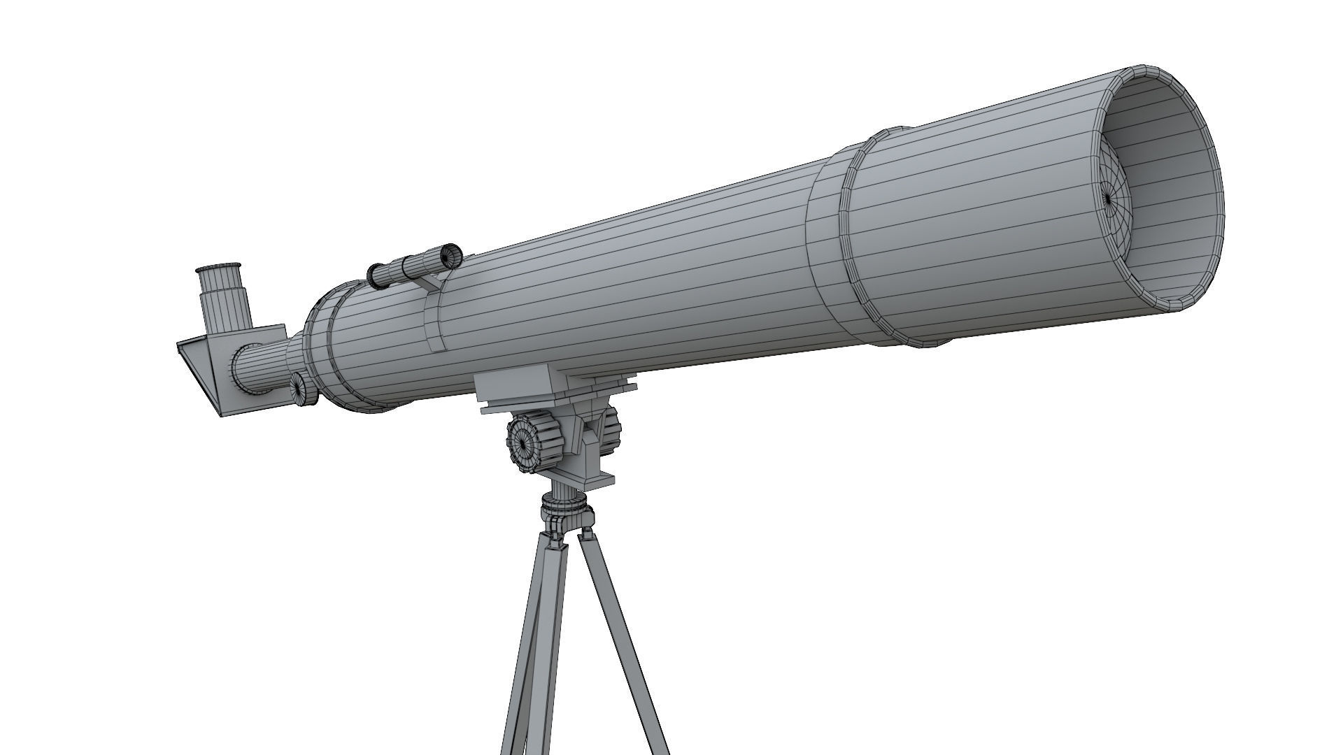 Telescope on tripod Low-poly 3D model_7