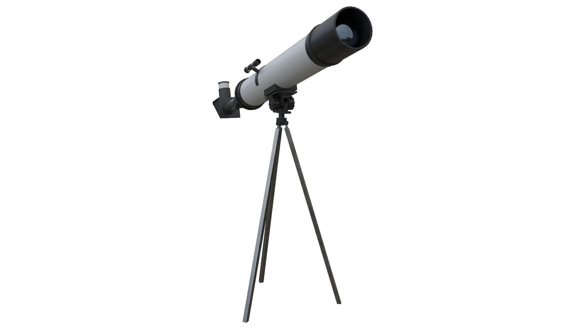 Telescope on tripod Low-poly 3D model_3