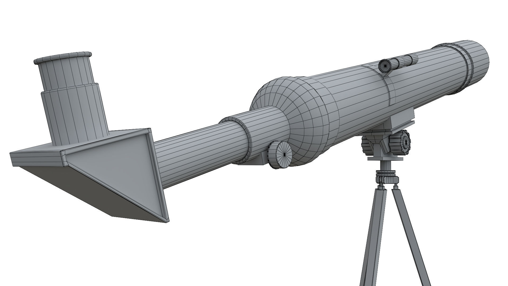 Telescope on tripod Low-poly 3D model_8