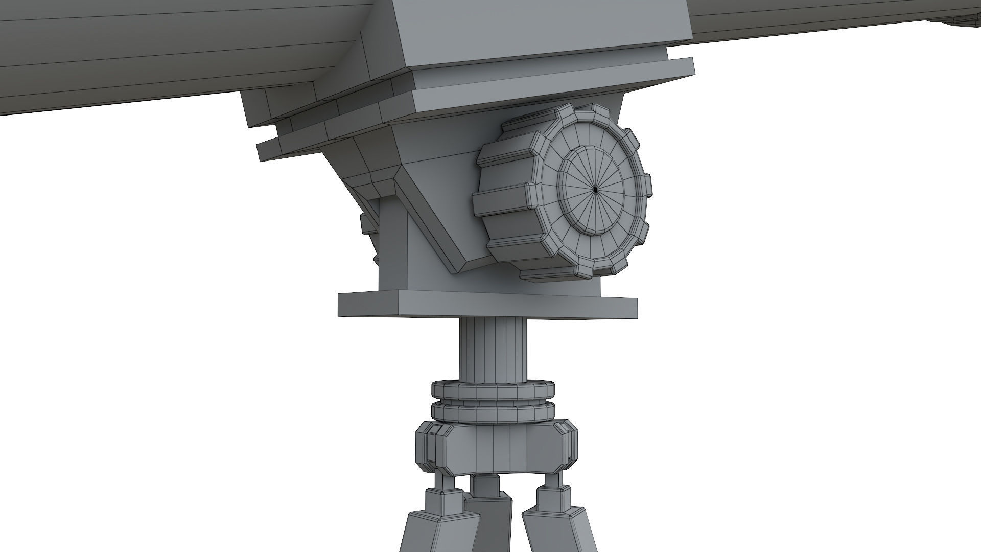 Telescope on tripod Low-poly 3D model_9