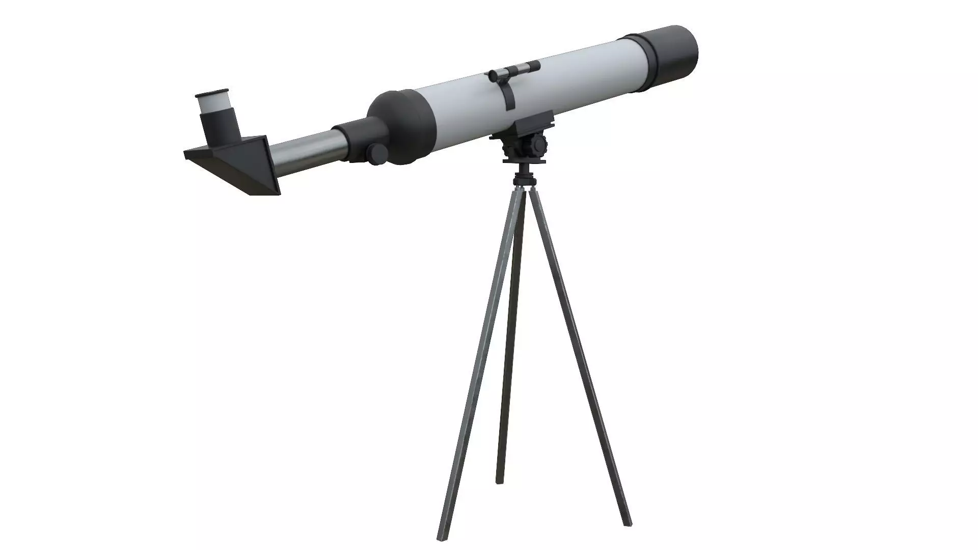 Telescope on tripod Low-poly 3D model_0