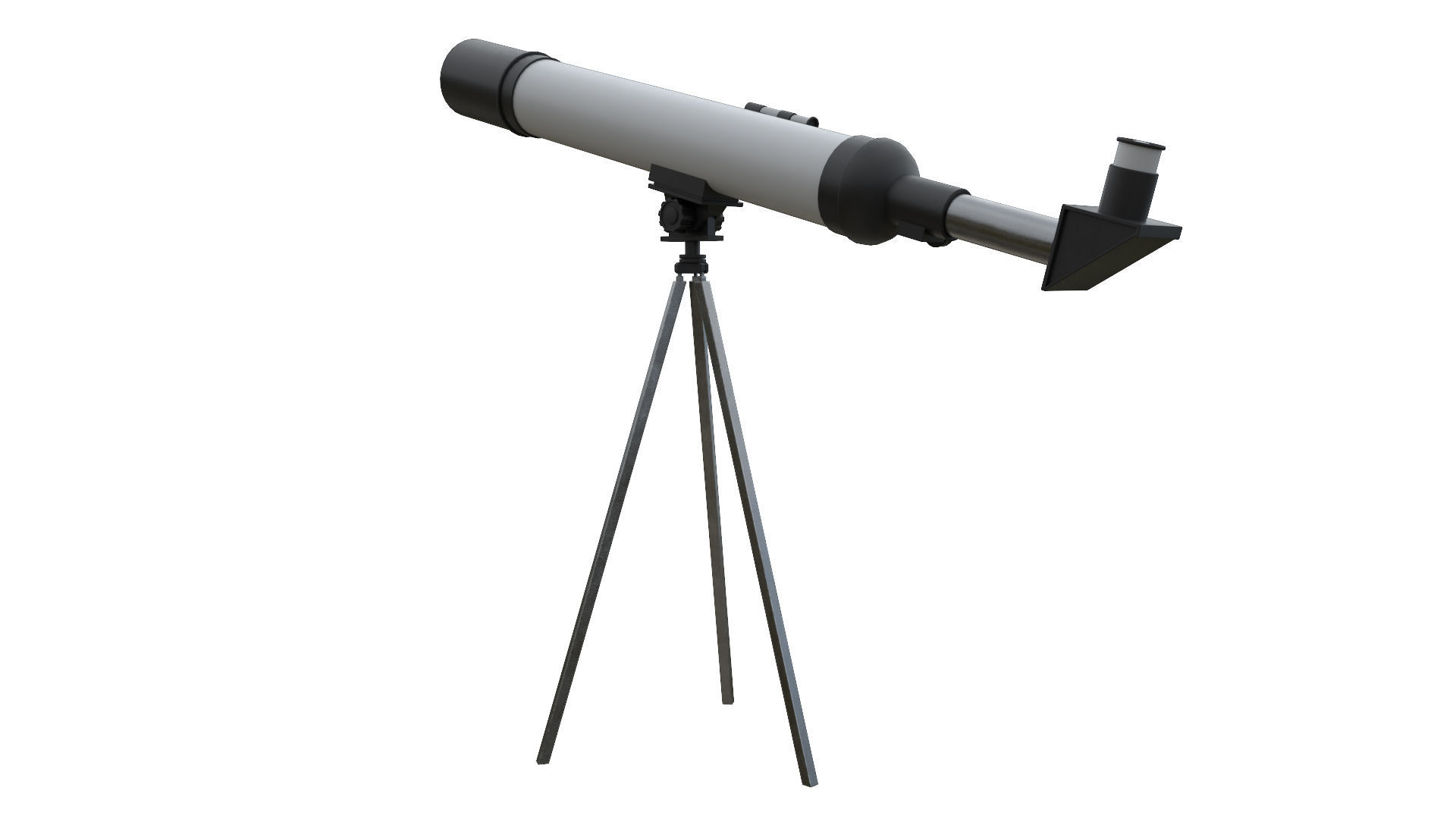 Telescope on tripod Low-poly 3D model_2