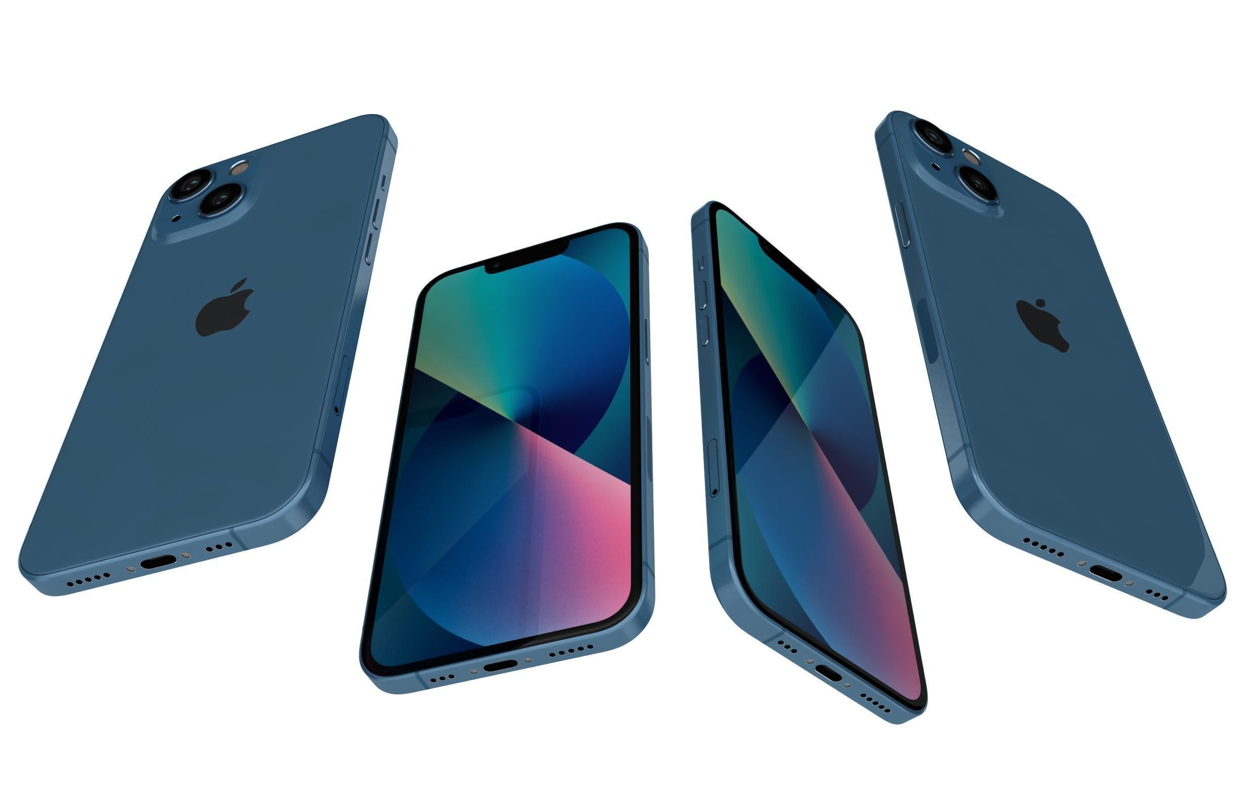 Apple iPhone 13 Blue 3D model_5