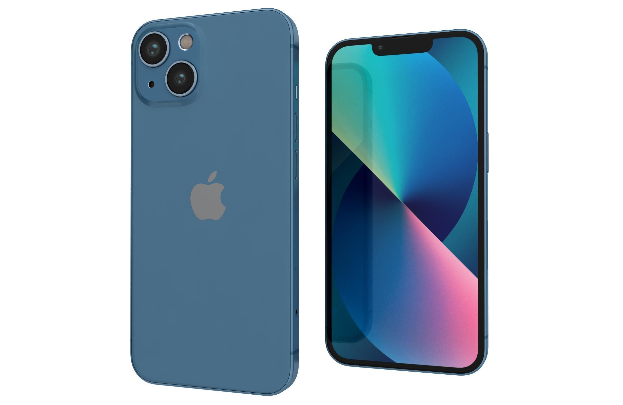 Apple iPhone 13 Blue 3D model_7