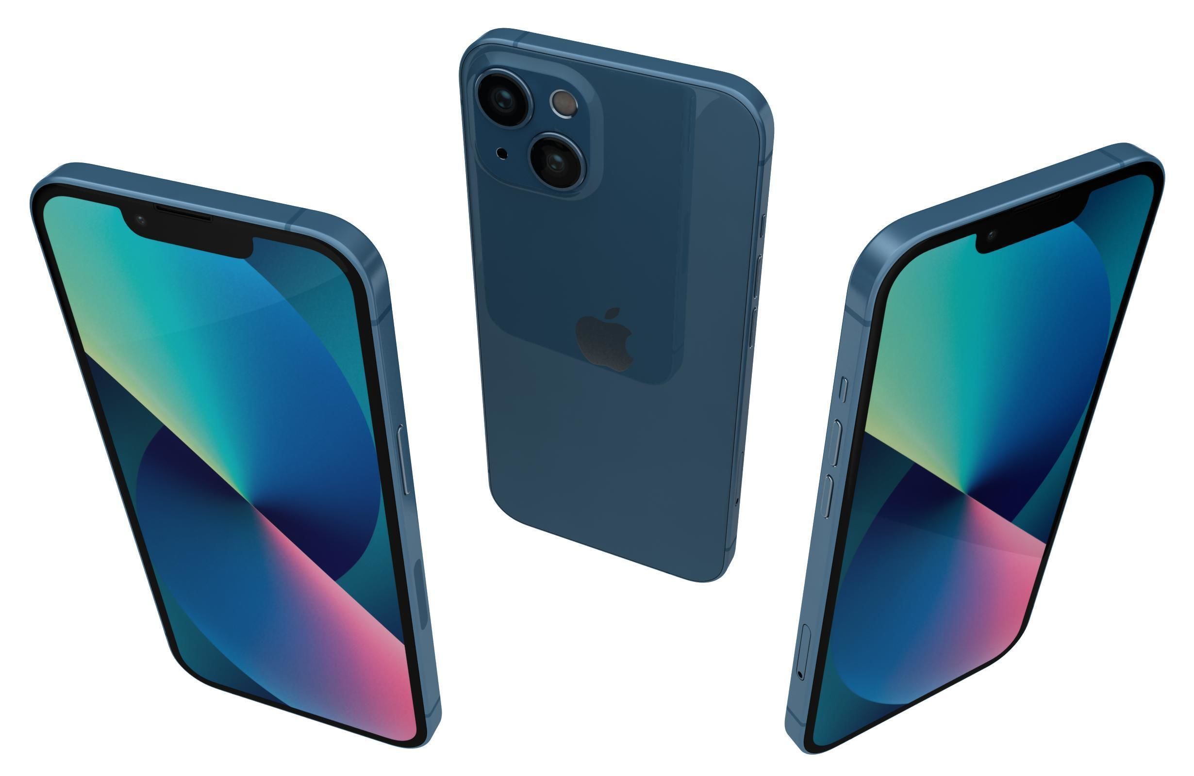 Apple iPhone 13 Blue 3D model_2