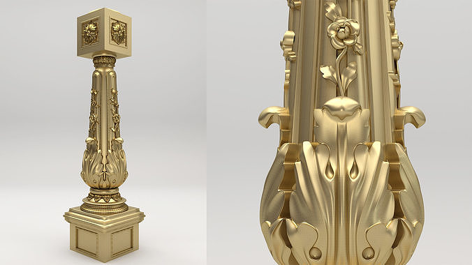 Carved Column 3D model
