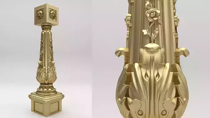 Carved Column 3D model Carved Column 3D model