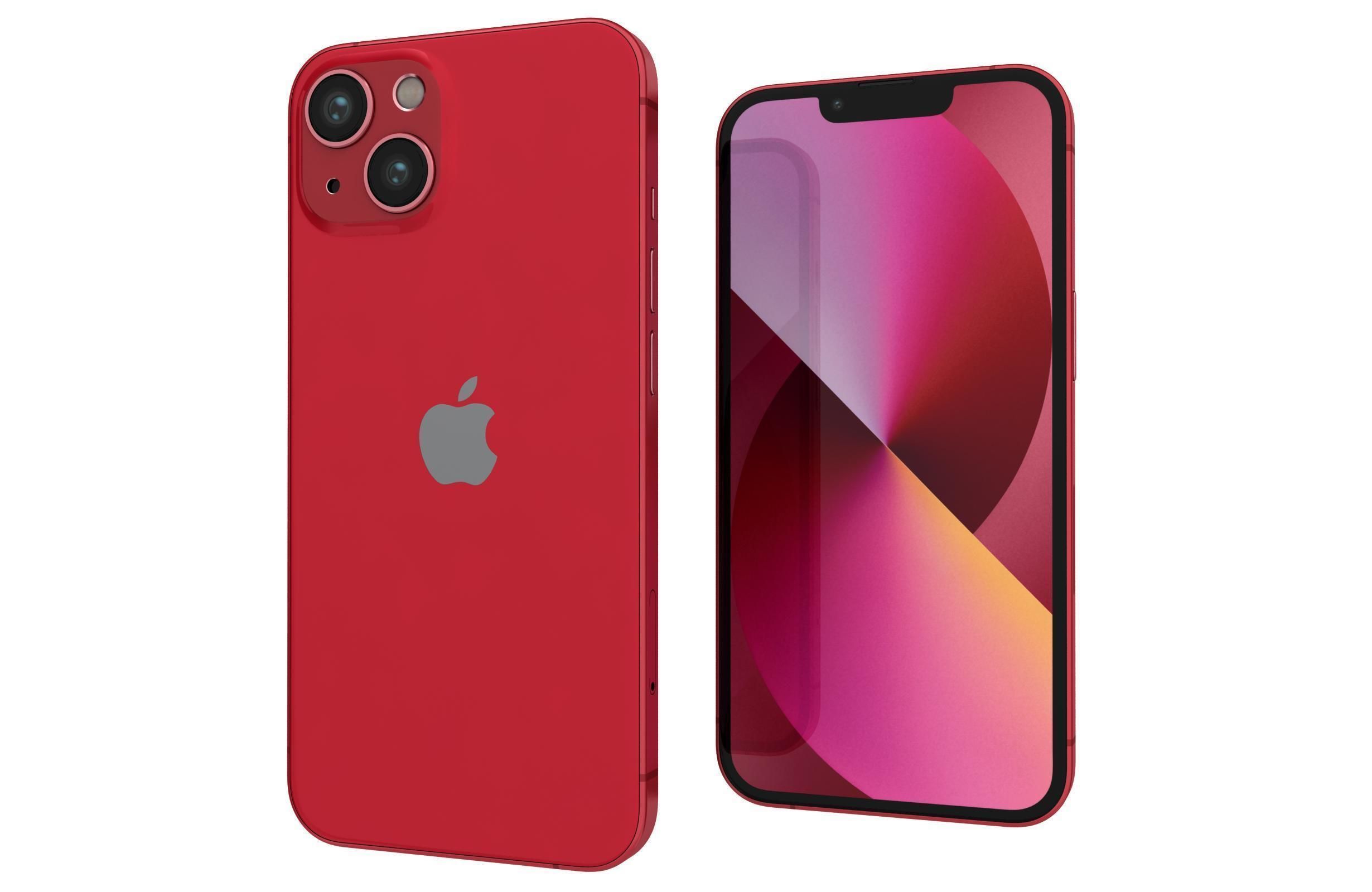Apple iPhone 13 Red 3D model_7