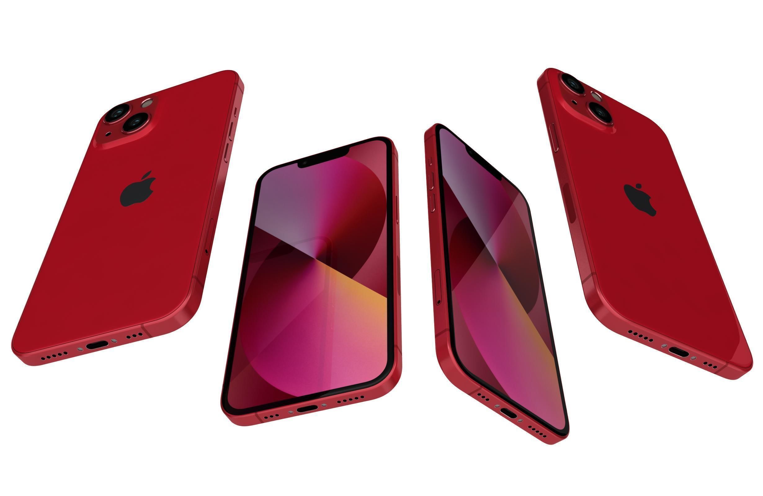 Apple iPhone 13 Red 3D model_5