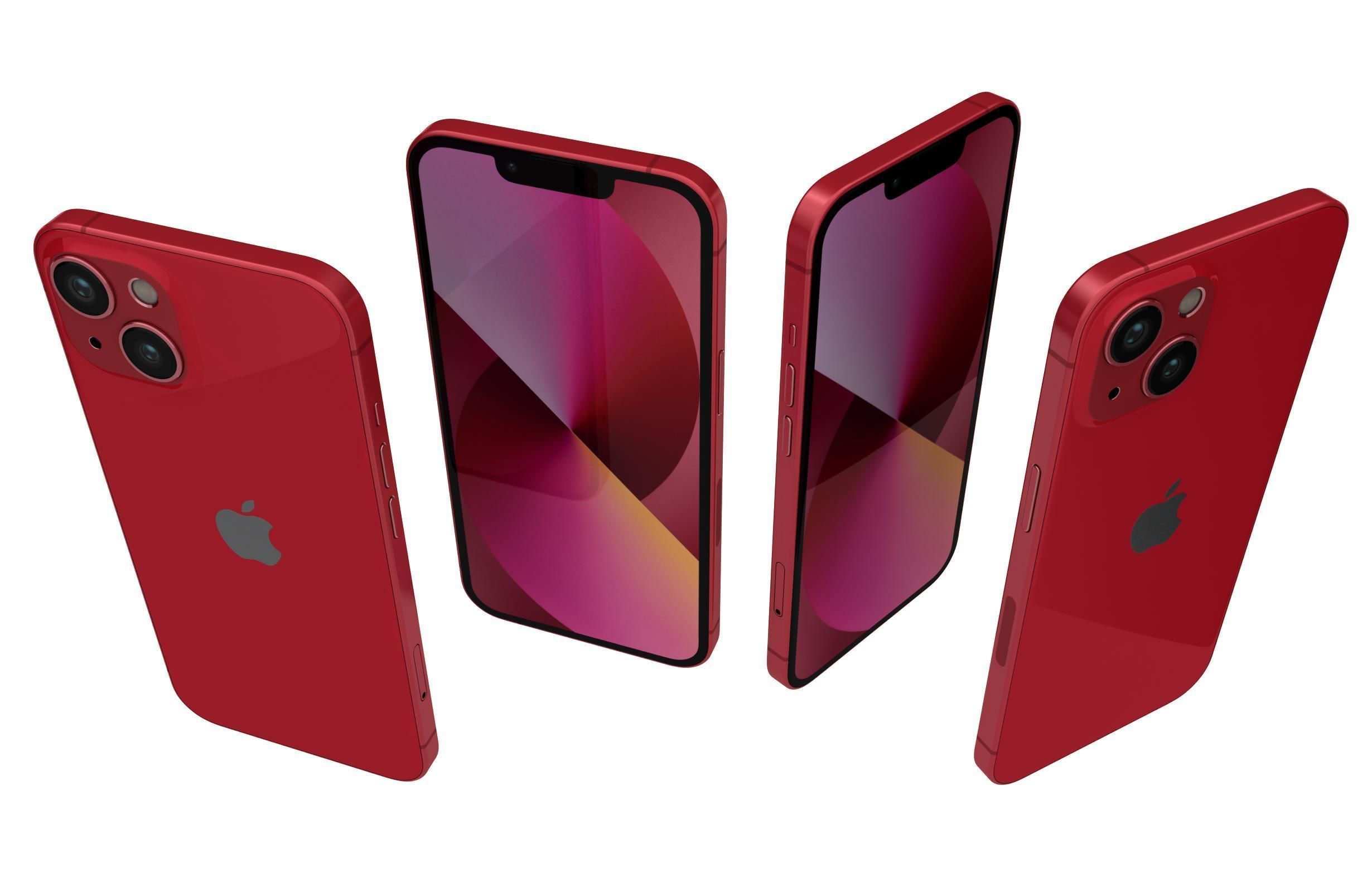 Apple iPhone 13 Red 3D model_4