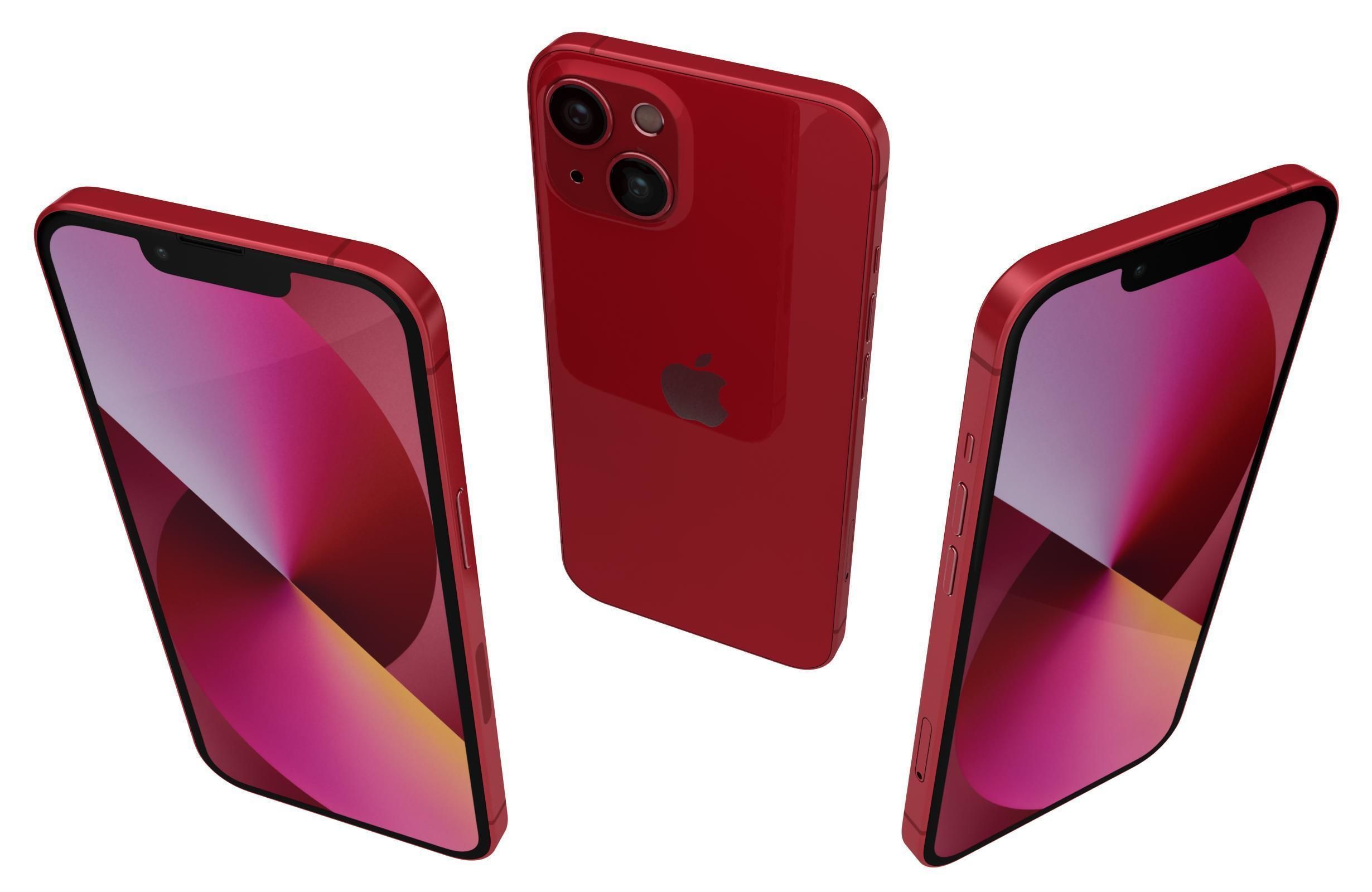 Apple iPhone 13 Red 3D model_1