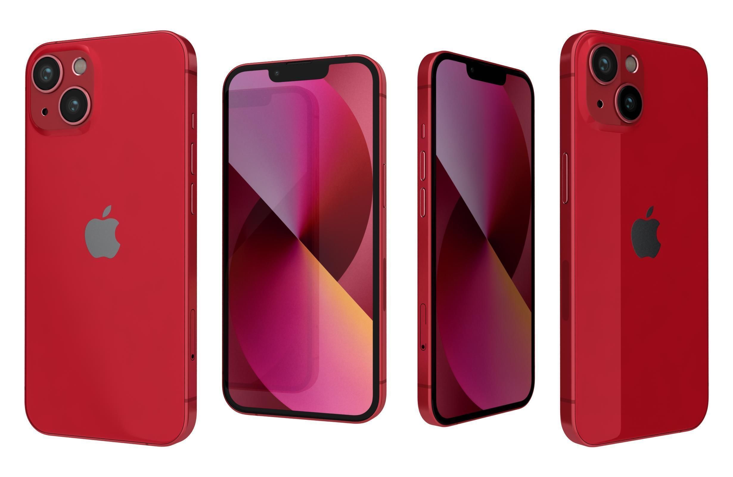 Apple iPhone 13 Red 3D model_3
