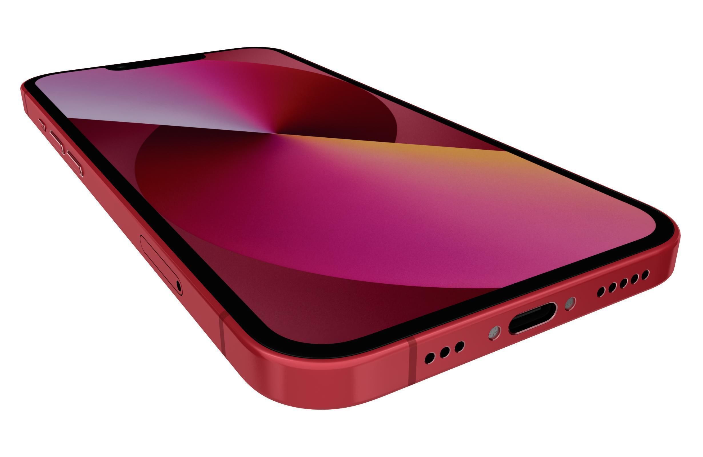 Apple iPhone 13 Red 3D model_12