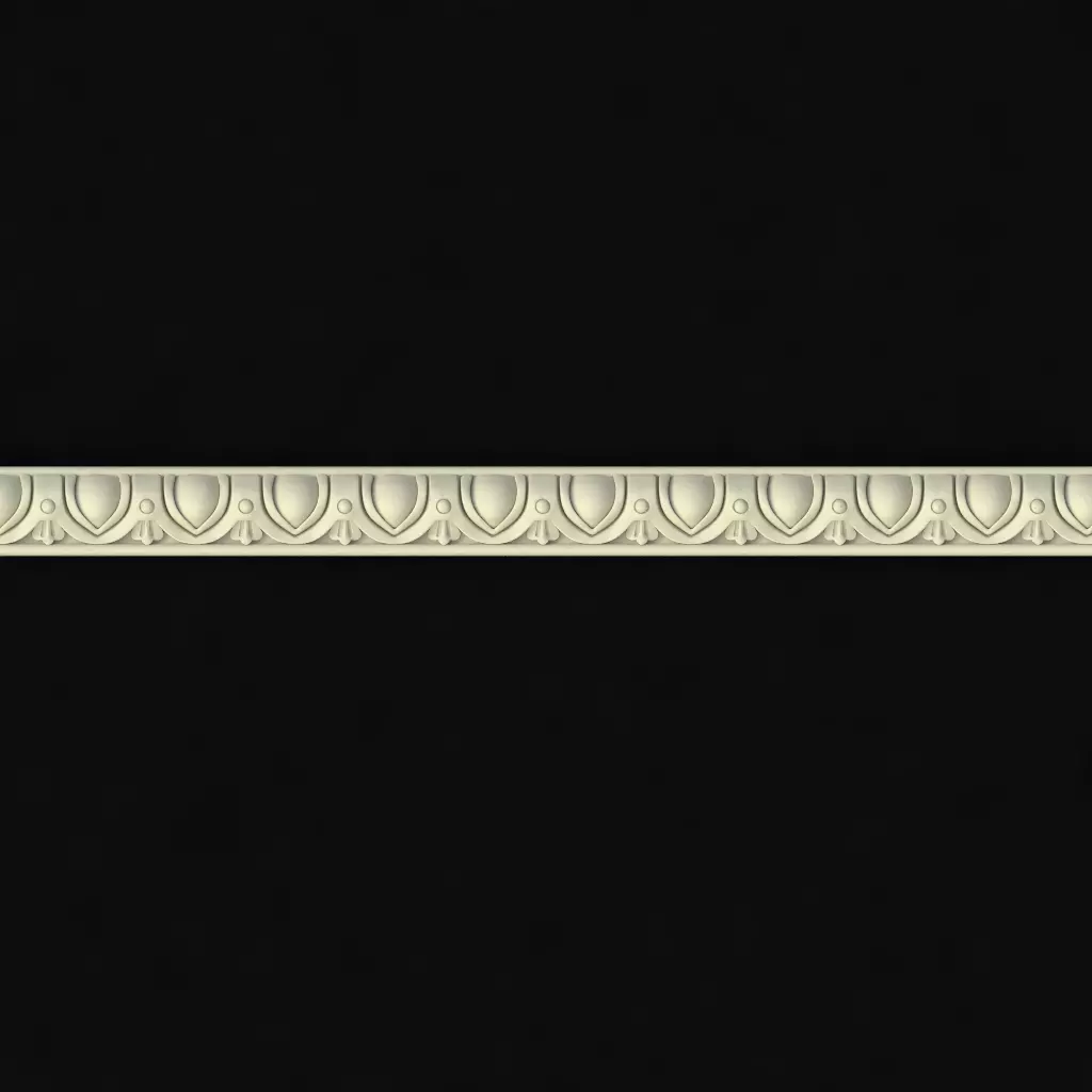baguette gold beveled edge trim - in x ft 3D model_0