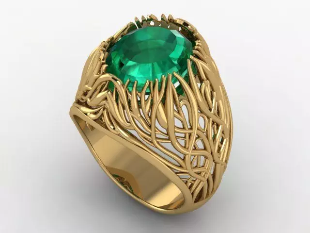 nature ring 3D print model_0