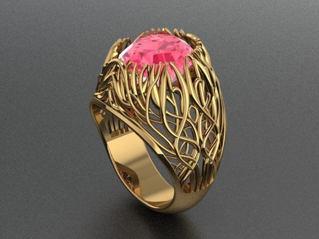 nature ring 3D print model_3