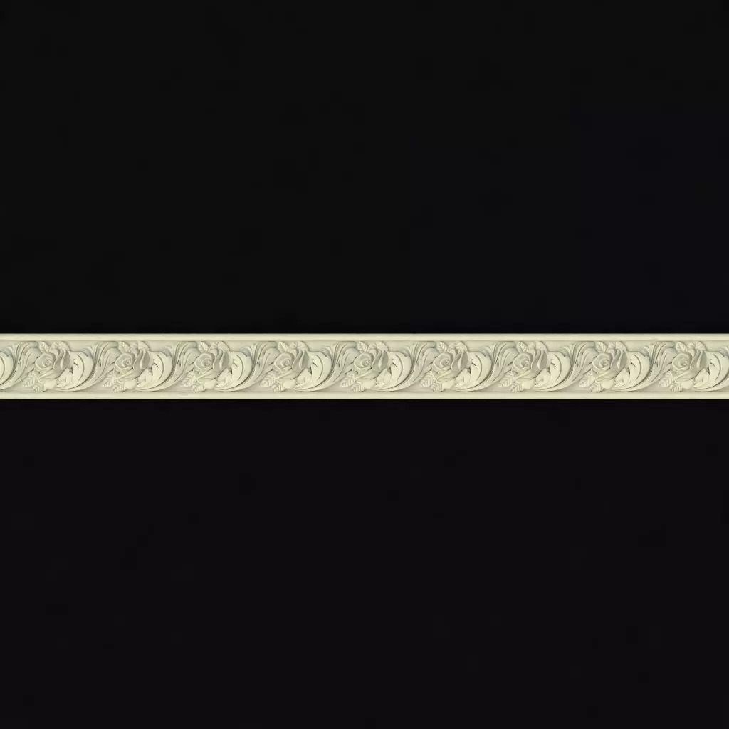 baguette shabby chic gold beaded border 3D model_0