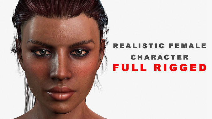 Realistic Female Character Low-poly 3D model Naked Low-poly 3D model