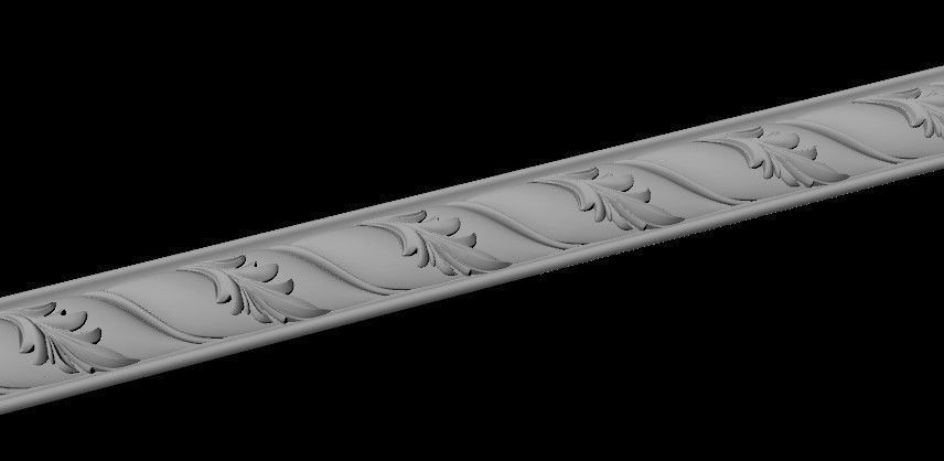 baguette decorative strip 3D model_1