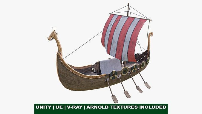 Viking Ship Low-poly 3D model