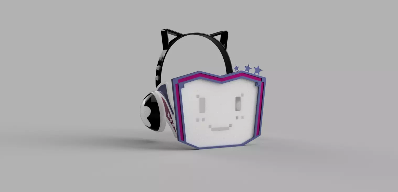 Love Live PDP Rina Tennoji Headset Earphones Face Mask 3D print model_0