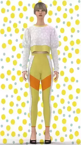  Ladies Party Sweater and Legging Low-poly 3D model
