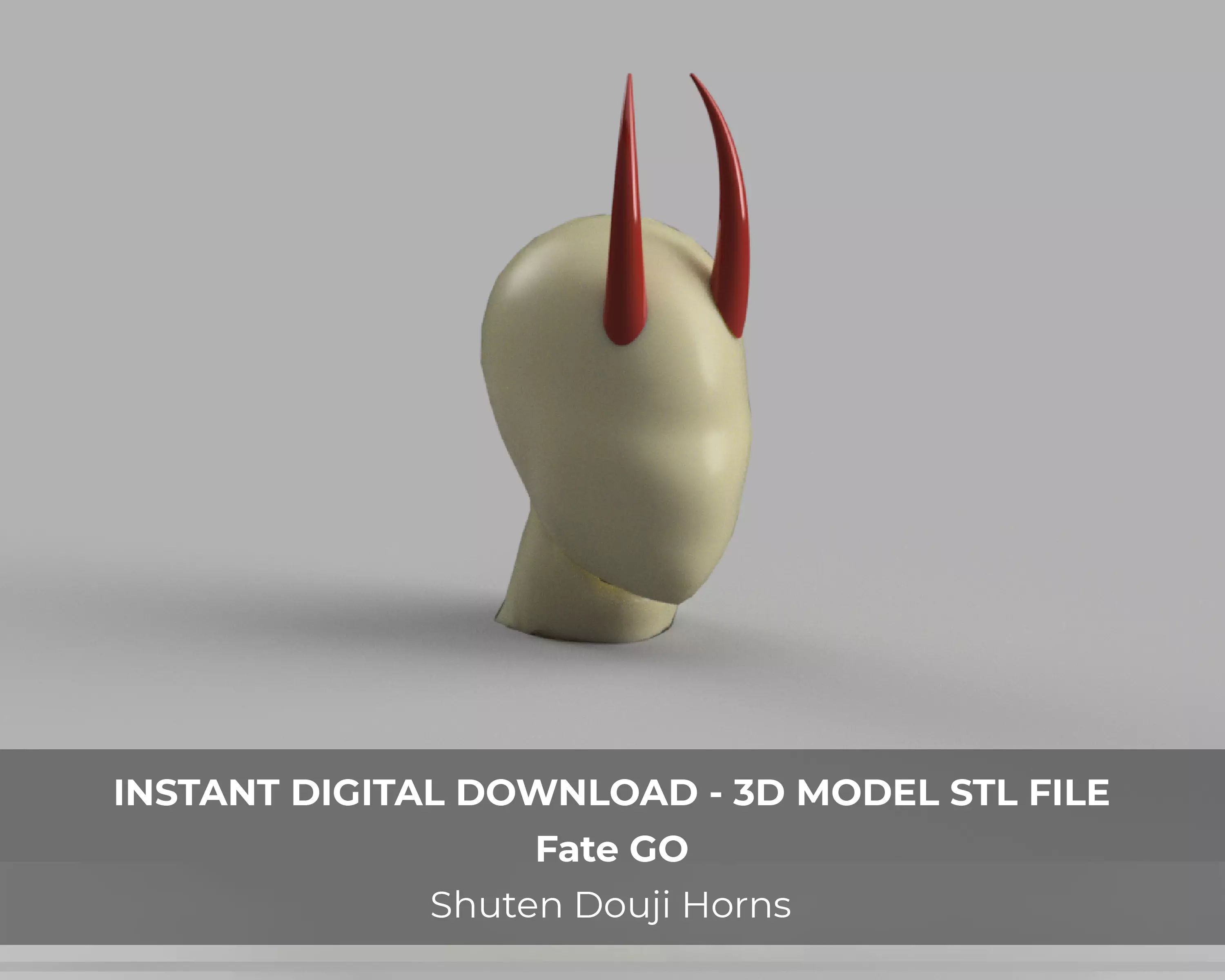 Fate Shuten Doji Douji Assassin Cosplay Horns 3D Model STL File 3D print model_0