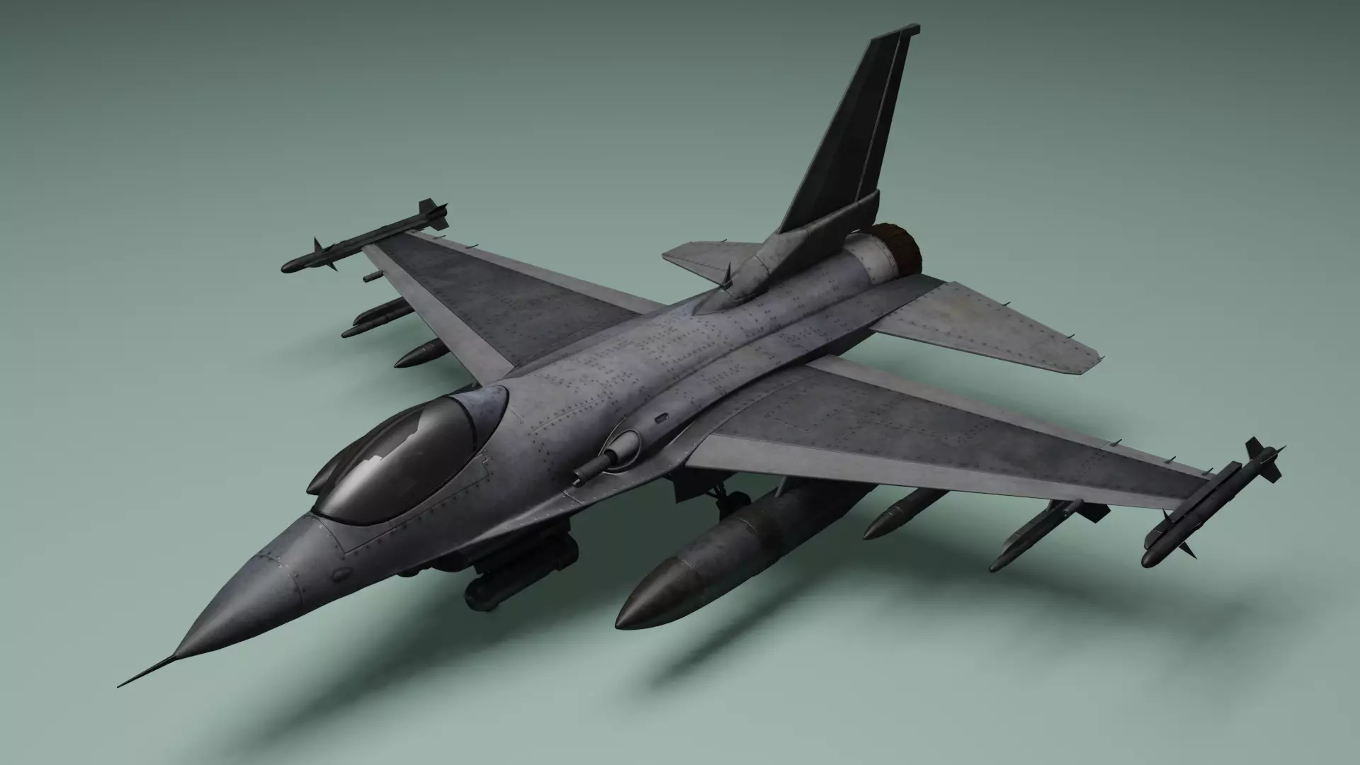 fighter plane Low-poly 3D model