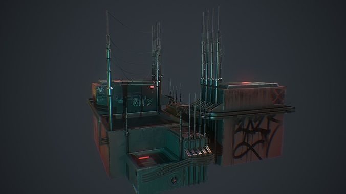 Sci-fi Station 10 Low-poly 3D model 3