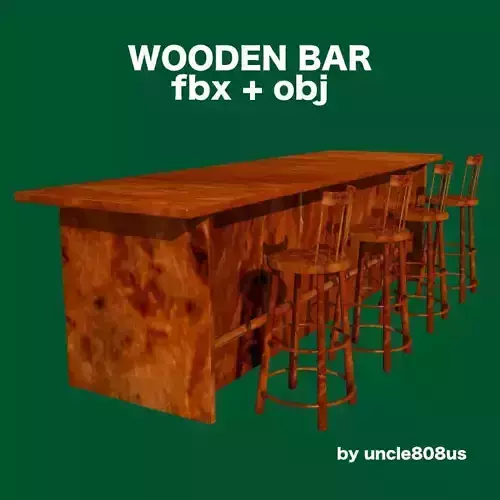 Bar and Stool fbx and obj 3D model