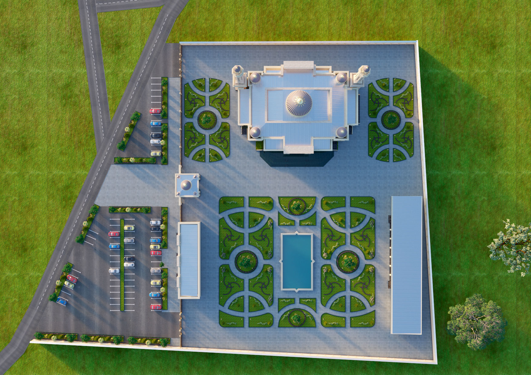 Mosque with architectural design 3D model_11