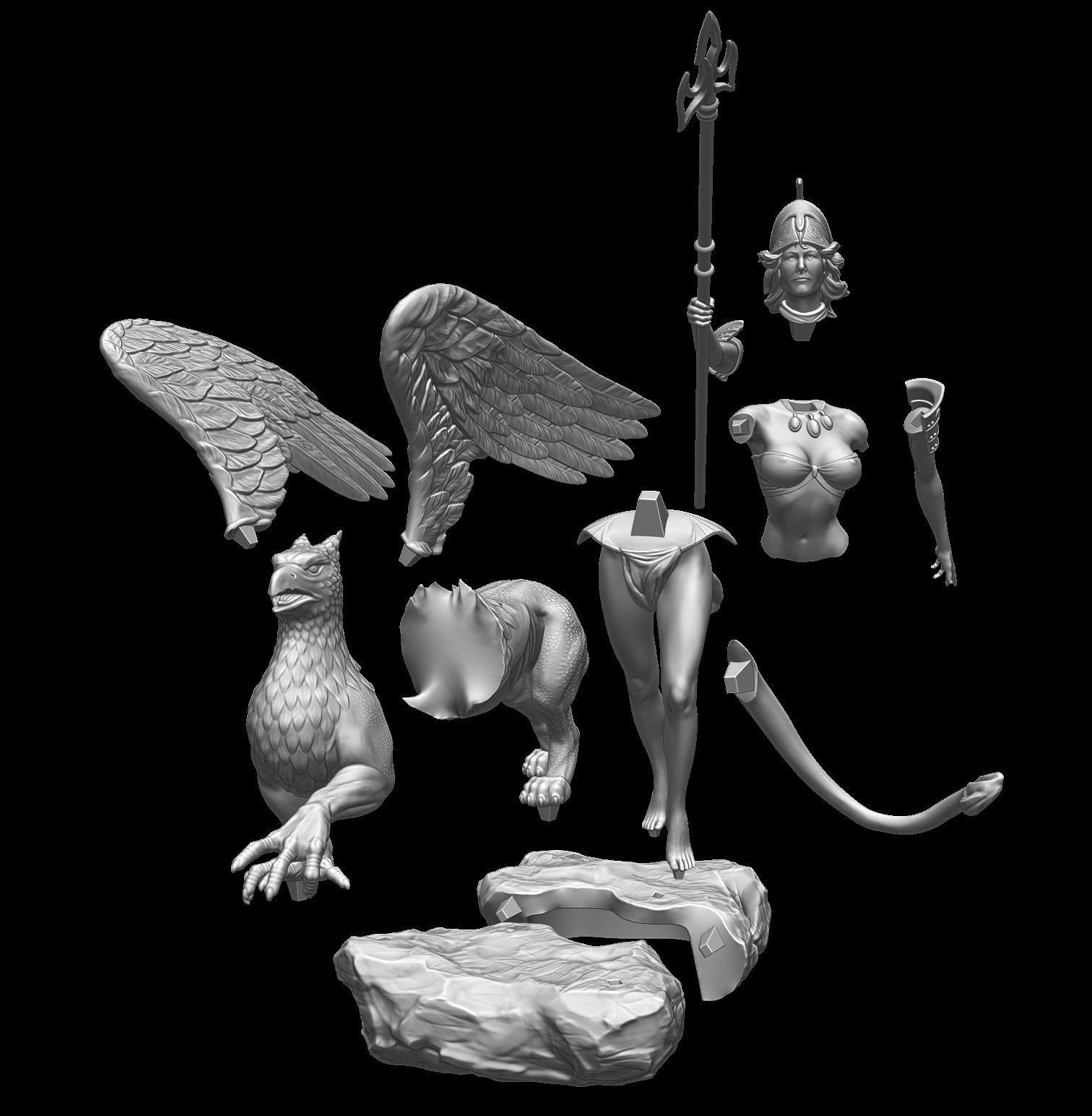 Griffin Queen 3D print model_9